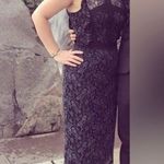 ZARA  Contrasting Black/Teal Sleeveless Lace Ruffled Midi Shift Dress Photo 3