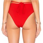 For Love & Lemons  Mallorca Hi-Waist Bikini Bottom Red M Photo 1