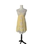 Vintage Baby Doll Dress Yellow Lace Trim Spaghetti Strap Coquette Romantic READ Size undefined Photo 2