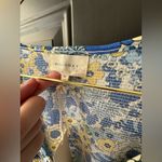 MELLODAY NWT  Floral Wrap Blouse in Blue and Yellow Photo 2