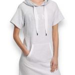 DKNY SPORT Women's Short Sleeve Logo Hooded Sweatshirt Dress Medium‎ | EUC Photo 1