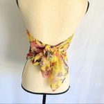 Vintage Floral Infinity Long Beach Scarf Yellow Photo 4