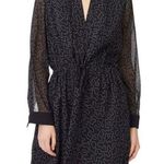Club Monaco  Quanni Drawstring Waist Long Sleeve Dress Black 8 Photo 0