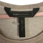 BCBGMAXAZRIA  Womens Gold Metallic Tiered Knit Sheath Dress Sz L "Mariah" Holiday Photo 3