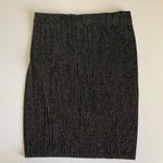 IRO Black & Silver Metallic Glitter Striped Ruched Side Skirt Size 40 Medium Photo 5