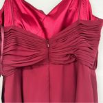 Weddington Way  Burgundy Satin Sleeveless Bridesmaid Maxi Dress Womens 6 Formal Photo 7