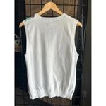 IZOD  XFG Womens Sweater Vest Sz Large White Argyle V Neck Preppy Photo 3