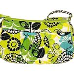 Vera Bradley  Limes Up Green Floral Small Zip Closure Shoulder Bag Pocketbook Photo 4