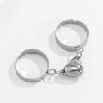2Pcs Heart Magnet Couple Rings Attract Lovers Friend Adjustable Charm HP Photo 1