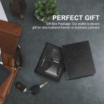  Carbon Fiber Wallet, Metal Money Clip Wallet, RFID Blocking Minimalist Wallet for Men Slim Aluminum Holder Pocket Cash Credit Card Holder Photo 4