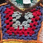 EXPRESS VTG  Tricot Crochet Patchwork V-Neck Sweater XS 90s Boho Y2K Style Photo 3