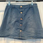 Celebrity Pink  Light Wash Button‎ Front Denim Skirt Size 7/28 Photo 0