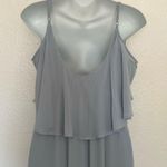 Show Me Your Mumu  Caitlyn Ruffle Maxi Dress Cold Shoulder Steel Blue Chiffon M Photo 9