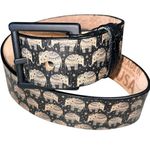 Jon Wye Elephant Graphic Black 100% Leather Belt Small Photo 0
