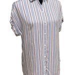 Beach Lunch Lounge Spencer Striped Button Front Camp Shirt Size XS Nautical Photo 1