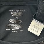 Metaphor Women’s Sequin Blouse Top L Black Festive NYE Holiday Glam Boxy Shirt Photo 2