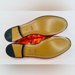 Gucci  Jordaan Horsebit Logo Print Orange Fabric Flat Barbie Loafers Size EU 38 Photo 5