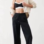 Athleta Cabo Black Linen Wide Leg Pants Photo 2