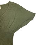 Mudd  Y2K Waffle Knit Button Front Cropped Top Olive Green Medium EUC Photo 4