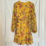 All in Favor Nordstrom Yellow Floral Wrap Dress Size Large Photo 4