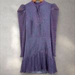 Saylor  Saydee Mini Dress Purple Shimmer Metallic‎ Iridescent Long Sleeve Sz XS Photo 4