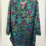 Victoria's Secret  Gold Label Floral Sheer Nightgown Sleep Shirt long sleeve M/L Photo 2