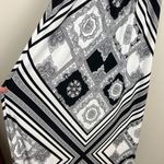 London Style Collection Maxi Dress 12 Black White Halter Neck Paisley Stripe Photo 8