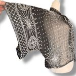 Vintage 80s Swee Lo Black Top Silk Sequin Beaded Metallic Tie Neck Sheer Blouse Photo 4