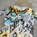 Jess & Jane Sun Art Print Rhinestone Multiprint Artsy 3/4 Sleeve Shirt Top L White Size L Photo 9