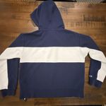 NWT Polo Ralph Lauren Womens Hoodie Pullover Blue White L Oversized 1/4 Side Zip Size L Photo 3