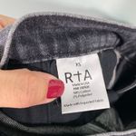 RTA Women Studio Black Leather Belted Straight Flare Ankle Raw Hem Jeans Size XS Photo 9