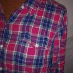 SO  XLJ Pink Plaid Cotton Thin Flannel Top Photo 1