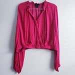 Rachel Roy Mock Wrap Long Sleeve Hot Pink Blouse Top Size XL Photo 1