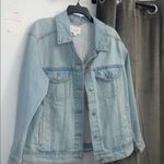 Isabel Maternity by Ingrid & Isabel Light Blue Denim Jacket Size L Photo 0