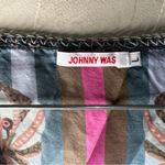 Johnny Was Aran Georgia 100% Silk Floral Boho Ruched Sleeves Tassel Trim Top Photo 11