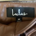 Lulus Brown Take a Ride Brown Vegan Leather Paperbag High Waisted Shorts Photo 4