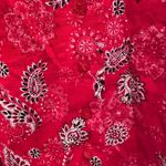 Coldwater Creek Vintage Linen Rayon Red Bandana Sleeveless Dress Sz 12 Petite Photo 4