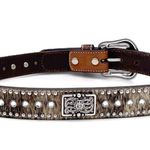 Nocona Brown Tooled Leather Belt Hair Photo 4