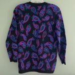 Charter Club Vintage  small sweater bright paisley colored pattern two pockets Photo 7