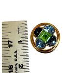 Christian Dior 1980s Blue & Green Crystal Gold-Tone Clip-On Earrings Photo 4