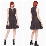 Kate Spade Diamond Jacquard A-line Dress Sz 8 Black Sleeveless Skater Photo 1