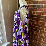 Ronni Nicole Purple Green Abstract Dress Bold Working Girl 90s Vibes Artsy Glam Photo 5