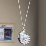 Handmade stainless steel whimsical vintage boho style sun & moon necklace🌛🌞 Photo 1