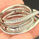 Swavorski SWAROVSKI Rhodium Plated Interlocking Loops Genius Pave Ring Women’s Size 9 5g. Photo 6