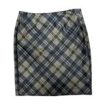 CAbi Step Out Plaid Pencil Mini Skirt Back Zipper Gray Gold 6 3756 Photo 4