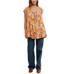 Free People Frankie Floral Tunic in Honey Ginger Combo Size Small Photo 8