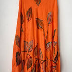 Vintage Y2K 00s Highness Orange Embroidered Leaf Coverup Dress One Size Photo 0