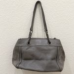 Coach 20165 Turnlock Edie Carryall Gray Pebbled Leather & Suede Shoulder Bag Photo 3