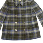 J.Crew  Plaid Wool Blend Double Breasted Pea Coat Jacket Blue Gray Size‎ 6 Photo 6