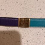 Doncaster M Italian Leather Color Block Belt Teal Navy Purple Gold Statement 37” Photo 6